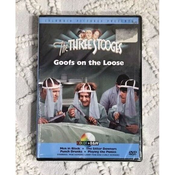The Three Stooges DVD Goofs On The Loose Color Black & White Video Comedy‎ - Picture 1 of 6